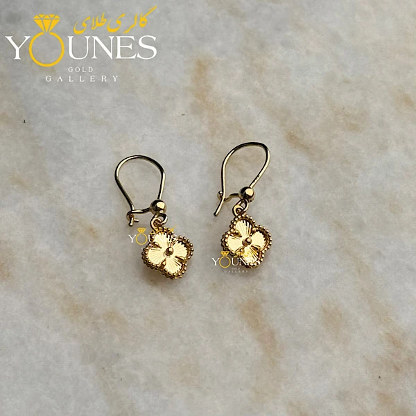 گوشواره طلا ونکلیف تراش دار